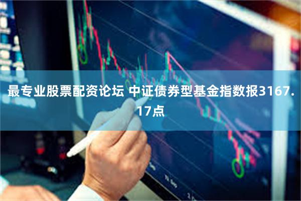 最专业股票配资论坛 中证债券型基金指数报3167.17点