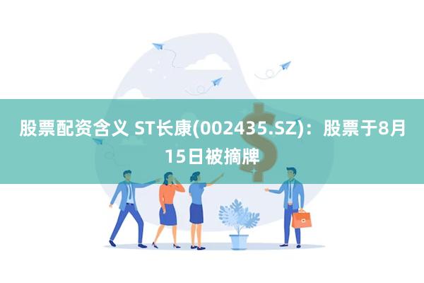 股票配资含义 ST长康(002435.SZ)：股票于8月15日被摘牌