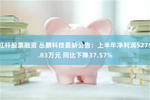 杠杆股票融资 丛麟科技最新公告：上半年净利润5275.83万元 同比下降37.57%