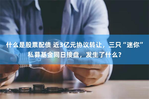 什么是股票配债 近3亿元协议转让，三只“迷你”私募基金同日接盘，发生了什么？